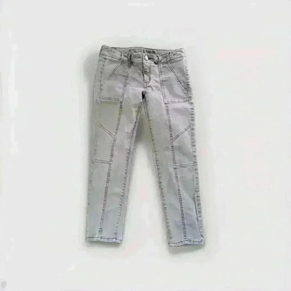 American Eagle Super High Rise Jegging Crop Jeans Sz 0 Next Level Stretch Light - Picture 1 of 9